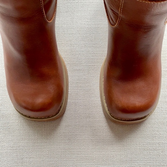 SOLD FRYE Dorian Vintage Y2K Platform Chunky Heel Sole Zippered Brown Boots, 9 - Picture 7 of 14